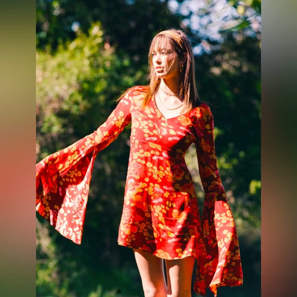Bohemian Psychedelic Hippie Mini Dress